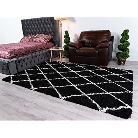 BPIL Soft Touch Shaggy Rug with Trellis Design Cover