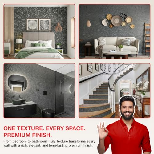 Image of Marble Texture Paint, 3D Designer Stone and Granite Luxury Finish, Washable Water Resistant Acrylic Emulsion, Interior Exterior Ready to use (Graphite Slate)