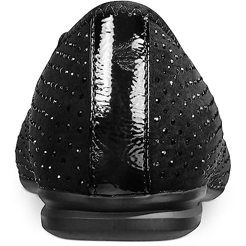 Karen Scott Womens Ambree Rhinestone Toe Cap Slip On Shoes Black 7 Medium (B,M)2