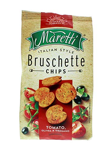 Maretti Bruschette Chips 70g - Box of 7 (Tomato, Olives & Oregano)