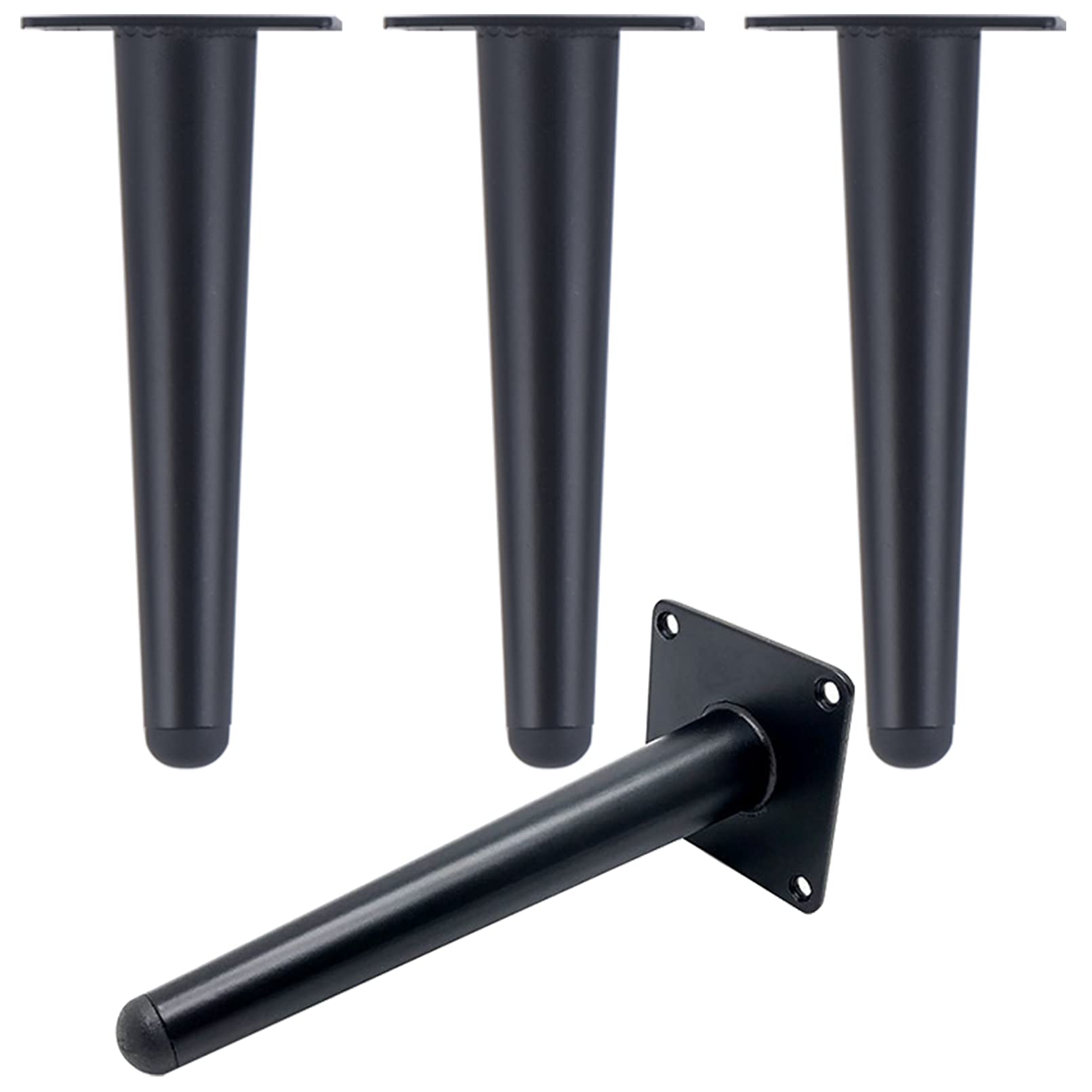 4 gambe regolabili per mobili in ghisa, resistenti, diametro di 22 mm, piedini rotondi per divani e armadi, tappetino antiscivolo in gomma, 25 cm, con viti per progetti fai da te