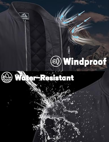 MAGNIVIT Men's Winter Bomber Jacket Windproof Warm Full Zipper Outer Wear Casual Flight Jacket Coat with Pockets2