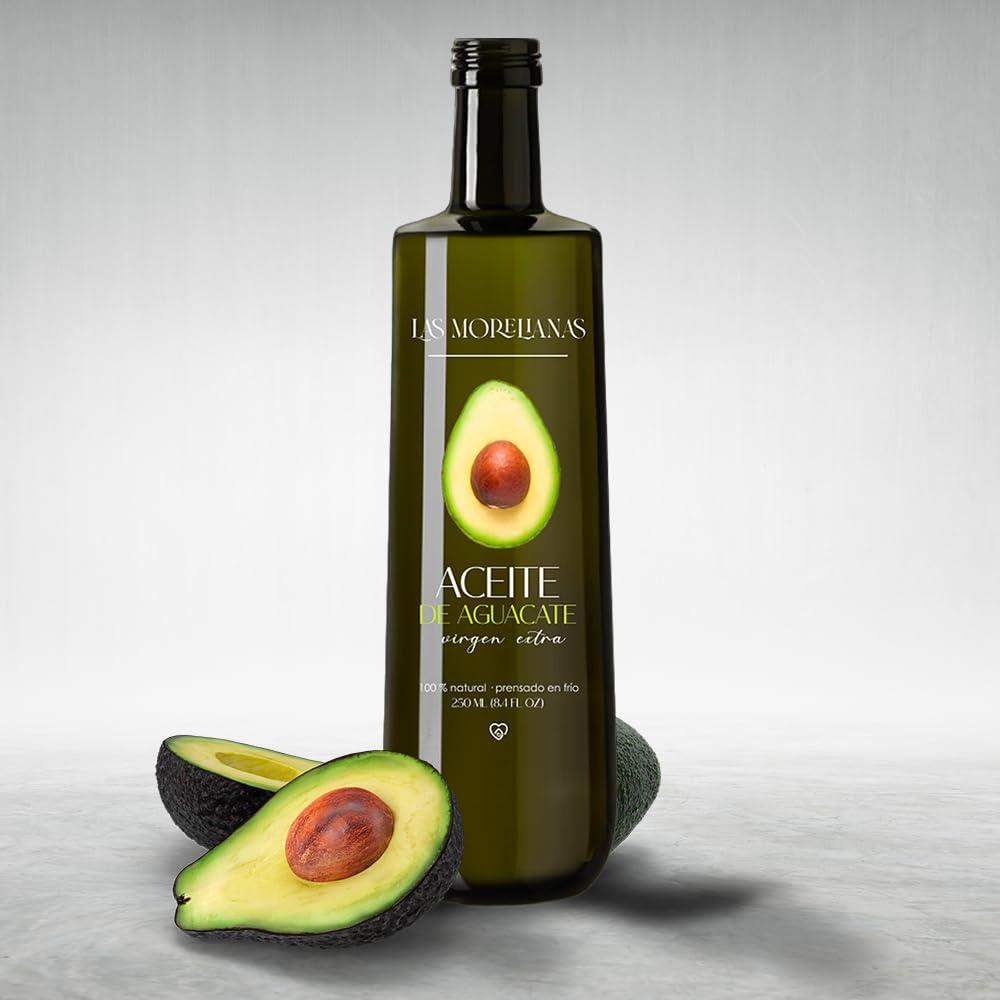 Las Morelianas Aceite de Aguacate Virgen Extra 100% Natural, Producido en México, Botella de Cristal 250ml
