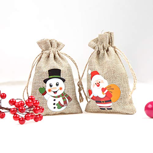 Ccinee AZ053M1P1 36Pc Christmas Linen Bags With Drawstrings Christmas Burlap Goody Gift Bags thumb #4
