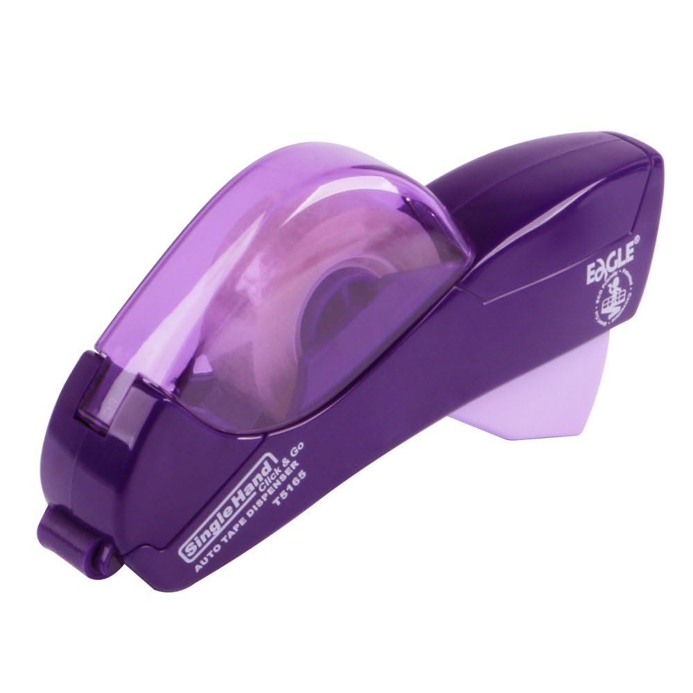 Eagle Automatic Tape Dispenser And Tape Gun. FREE 1/2" (12 mm) And 3/4" (19 mm) Tape. Ideal for Taping Gifts, Packages, Scrapbooks and Envelopes (Purple)