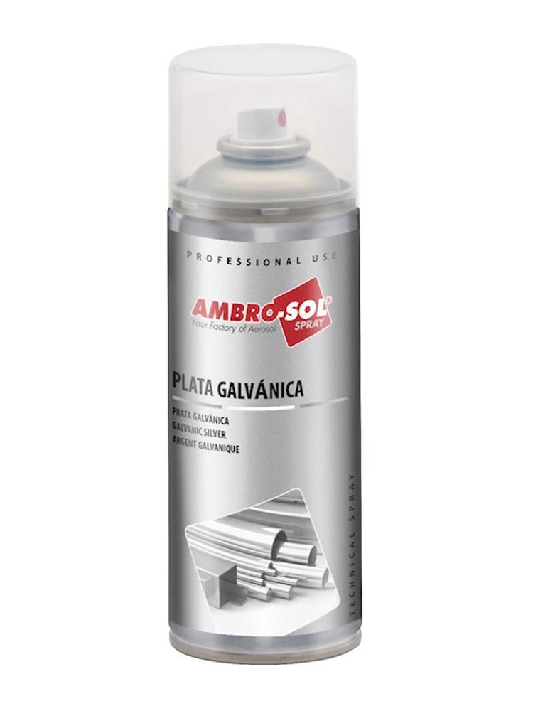 AMBRO-SOL, Ocynkowane, galwaniczne srebro, kolor jasnoszary matowy, aluminium, Spray 400ml