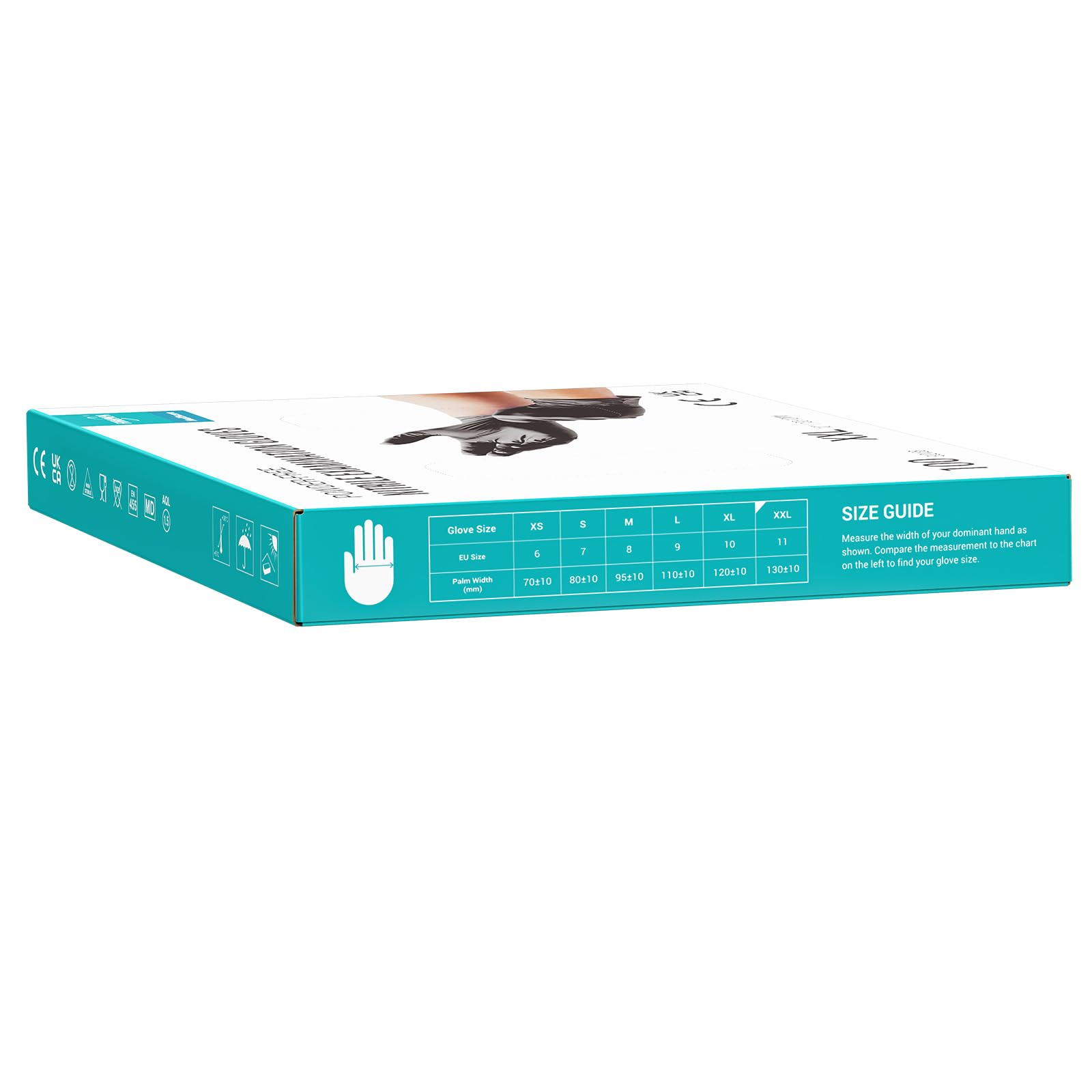 EUROPAPA® 2000 Stück (20x100) Nitrilhandschuhe Box Einweghandschuhe, Einmalhandschuhe, Untersuchungshandschuhe, puderfrei, ohne Latex, unsteril, latexfrei, disposible gloves (XXL, Schwarz)