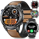 ESFOE DM2 Orologio Smart Uomo GPS 48mm - 45 Giorni di Autonomia/5ATM&IP69K Impermeabile, Bussola Altimetro Chiamate 1.43" AMOLED Sempre Attivo,24H Monitoraggio Salute,Orologio Smart Militare per iOS