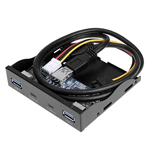 Widewing Desktop PC Front Floppy Drive 2xUSB3.0 + 2xType-C Port Extender Panel