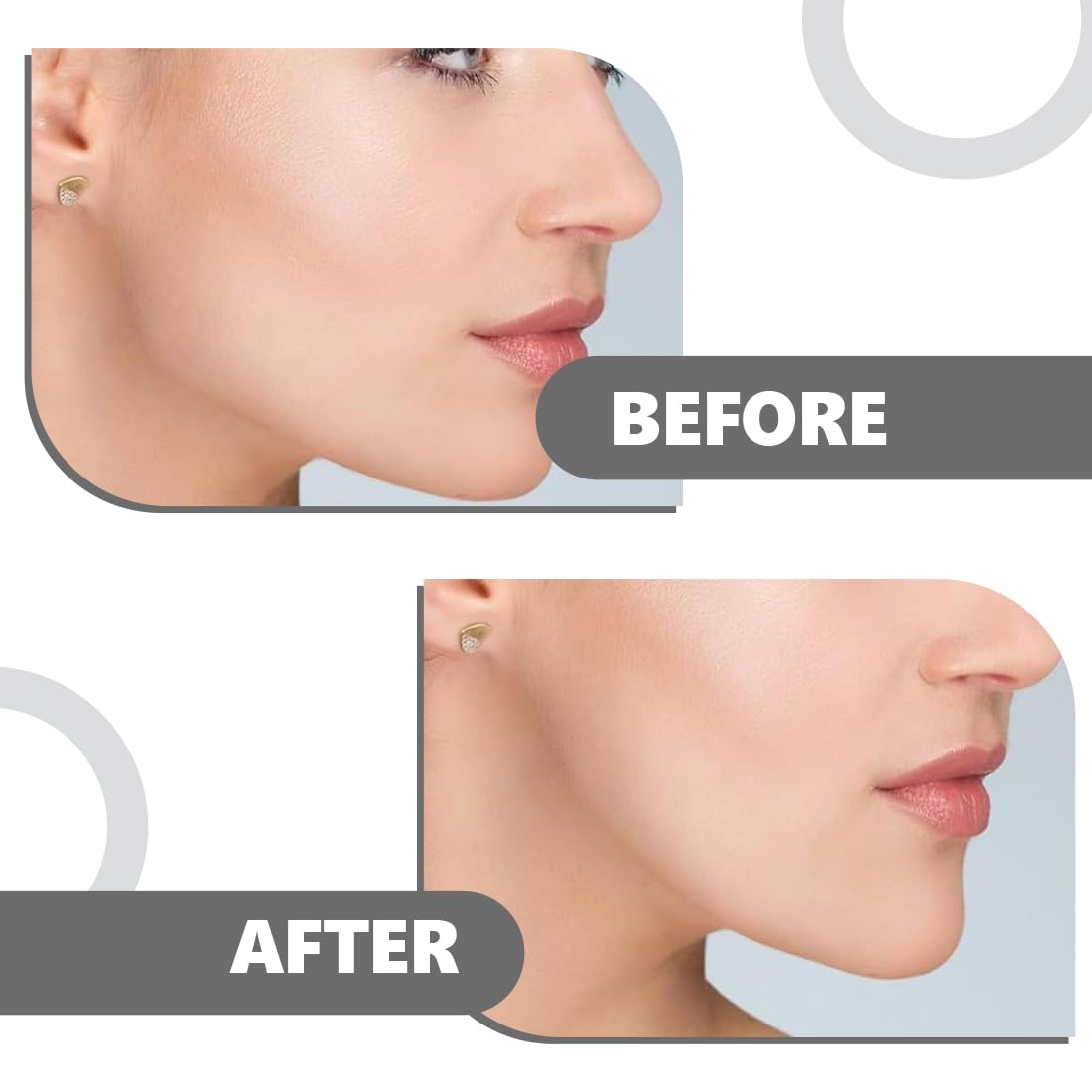 Exerciser Set di 4 Mascella Allenatore Esercizi, Jaw Liner Trainer, Silicone Jaw Exerciser per Uomini e Donne, Jawline Trainer Dispositivo di Rinforzo del Collo Collo Viso Strumento di Masticazione