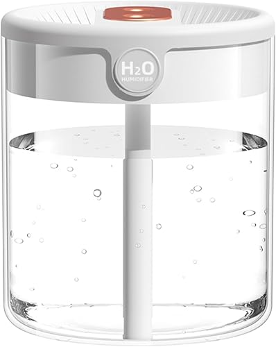 YITADAKI Humidificador 2L Capacidad Doble Boquilla Difusor de Aceite Esencial Portátil USB Durable Fácil Instalar Blanco