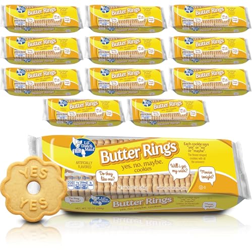 Image of Lil Dutch Maid Butter Ring Cookies | 10 oz (Pack of 12) | Classic Golden Butter Cookies with Rich Flavor | Crisp Ring-Shaped Snack