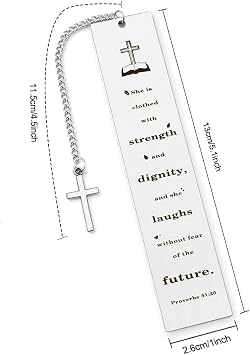 Christian Gifts for Women,Christmas Stocking Stuffers, Christian Bible Bookmark,Religious Gifts,Inspirational Faith Baptism Gifts,Bible Verse Bookmark for Book Lover Confirmation Gifts for Teenage