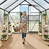 YITAHOME 10x6FT Polycarbonate Greenhouse Heavy Duty Green Houses Outdoor Aluminum Greenhouses w/ Sliding Doors Vent Window Walk-in Greenhouse for Garden Backyard, Matte Black #1