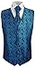 Produktbild Paul Malone Hochzeit Westen Set für Herren 5tlg Petrol blau Paisley Hochzeitsweste Gr. 58