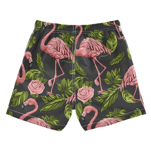 senya Tropical Pink Flamingo Boys Swim Trunks Toddler Shorts Swimwear Boardshorts2