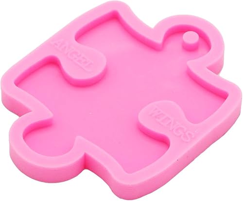 Miniatura 5 de Molde de llavero de resina de silicona lindo rompecabezas con forma de rompecabezas molde de fundición de resina para joyas y llaveros colgante de
