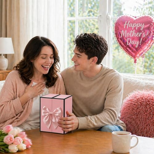 ADDWel Gifts for Mom Birthday - Elegant Preserved Roses Box with Teddy Bear and Mom Necklace, Meaningful Mothers Day Surprise from Son or Daughter, Unique Eternal Roses Present - Image 2
