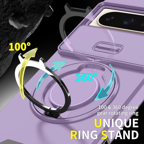 Coque Google Pixel 10 antichoc violette protection appareil photo avec support rigide - 3