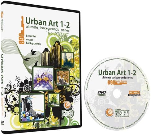 Urban Art 1-2 Backgrounds Bundle-Vector Clip Art Images-Grunge Urban Background-Building Clipart Illustration-Graphic Design DVD