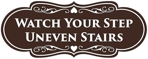 Miniatura 9 de Signs ByLITA Designer Watch Your Step Uneven Stairs (letrero de diseñador) (azul) - Mediano