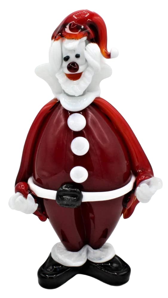 Père Noël en Verre de Murano H25 cm, le cadeau d'art italien unique