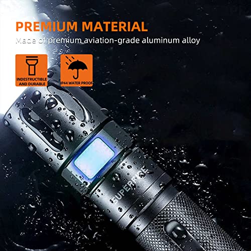 Superfire Rechargeable Led Flashlights High Lumens, 2000 Lumens Super Bright Tactical Flashlight With Zoomable, 4Modes, Water Resistant Flashlights For Emergencies, Hiking,Camping #TOP5