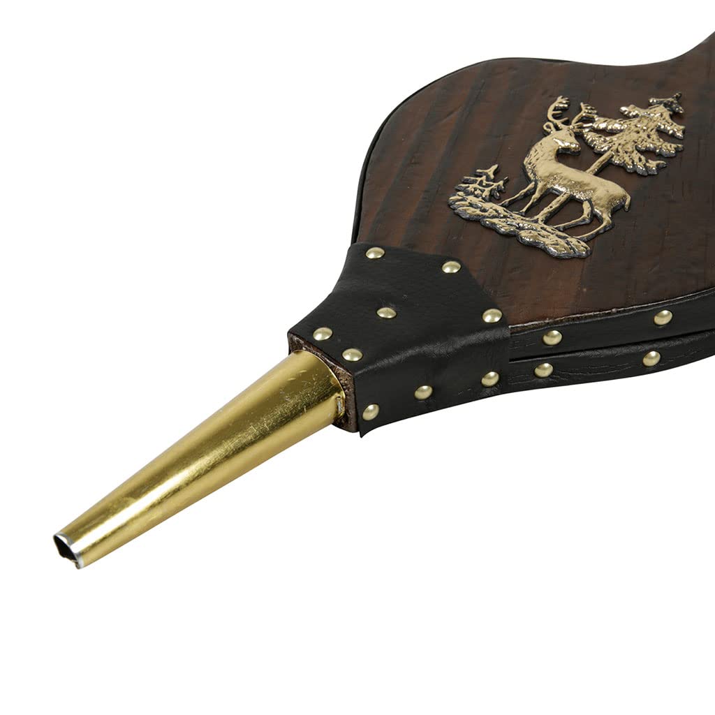 Soufflet de Cheminée 40cm Modèle CERF – Souffleur en Bois et Simili Cuir – Bois Certifié PEFC – Accessoire Poêle et Cheminée