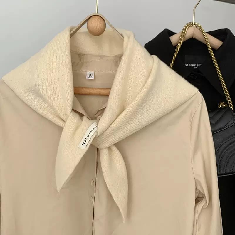 Wool Triangle Scarf for Women - Knitted Cashmere Shawl Downtown Girl Fashion Accessories2