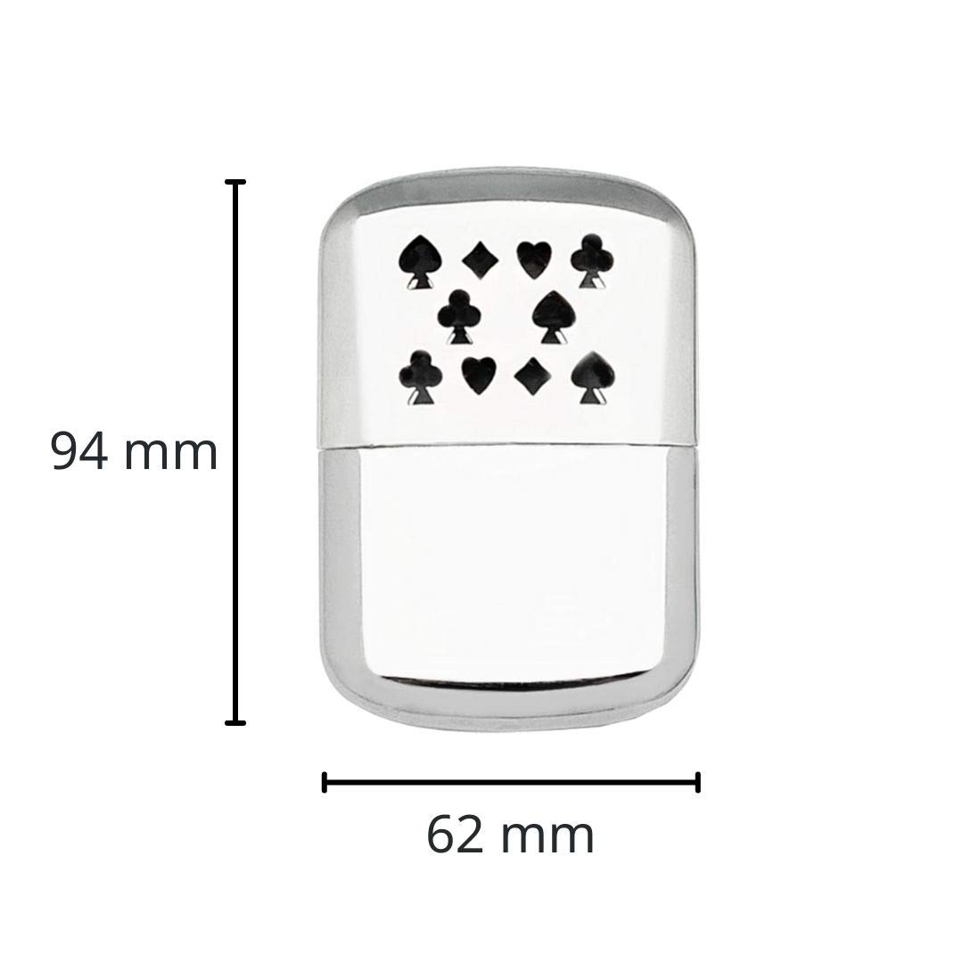 A-ONE 2 silberne Handwärmer (zehn + Schürhaken) + 4 Stück Ersatz-Handwärmer aus Platin – nachfüllbarer Metall-Taschenwärmer