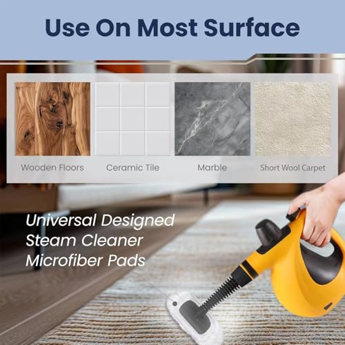 6 Stück wiederverwendbare Dampfreiniger Tücher - Universelle Waschbare Dampfwischpads für die meisten Handdampfreiniger - Perfekt für Böden, Wände & Polster - Sparset mit 6x Microfaser Reinigungstüche