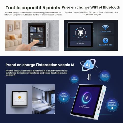 Waveshare ESP32-S3 Smart 86 Box Development Board, Support 2.4GHz Wi-FI & BT BLE 5, Onboard 4inch 480x480 Pixel Touch Display, 5-Point Touch, RGB Interface – vue 5