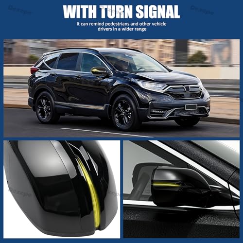 Dexepe Driver Side Mirror Assembly Compatible with Honda CRV 2017-2022 With Heated, Blind Spot Monitor, Turn Signal, Power Adjustable Glass Black Replace 76258TLAA32 HO1320318 (9 Pin Left) by Dexepe - Used condition - Image 5