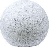 SCHWAIGER -660135- RGB LED Solar Leuchtkugel Outdoor in Steinoptik, 20 cm Durchmesser, mit Helligkeitssensor, warmweiß und RGB Leuchtfarben, IP44