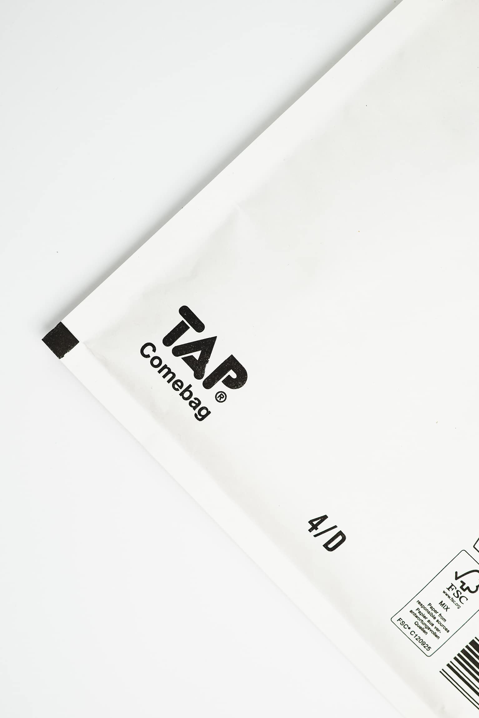 Tap Telion TAP Comebag 15/5/E Blanco, Plástico de Burbujas, Resistente al Agua, Papel sin Recubrimiento, Certificado FSC y Papel de Lámino, 240 x 275 mm