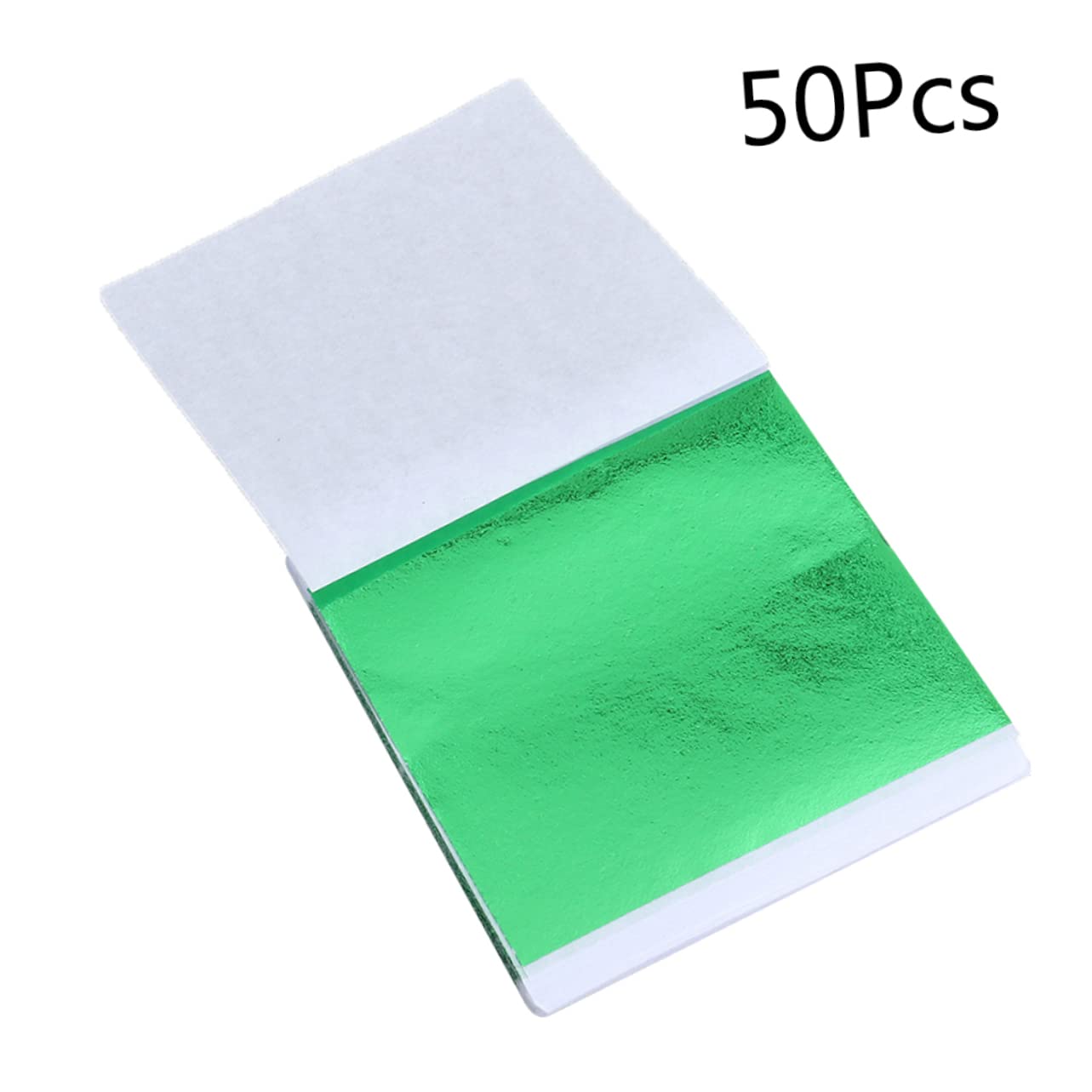 IWOWHERO 50pcs Gold Paper Decoration Shiny Foil Craft Sheets Imitation Sheets Art Foil Paper for Decorative Projects