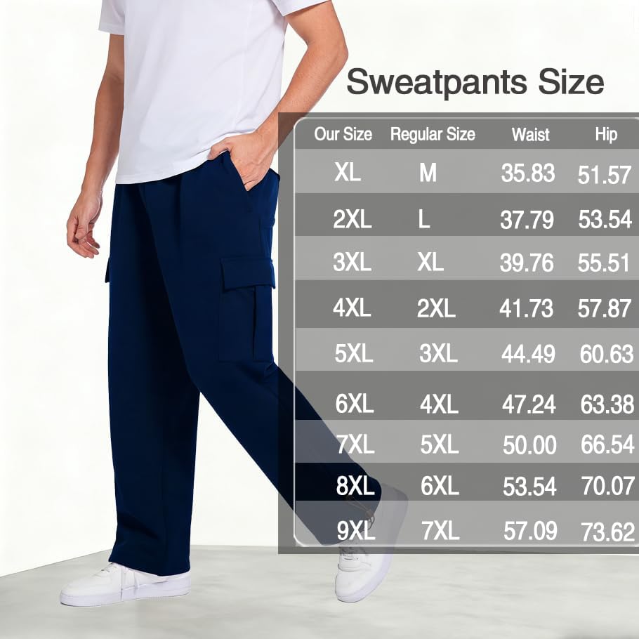 Big and Tall Cargo Pants for Men Pants Stretch Casual Pants Multi Pockets Sweatpants Outdoor Hiking Work Adjustable - Image 2