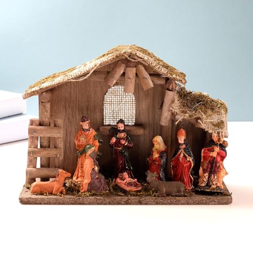 Figuras navideñas de Belén pequeñas para decorar repisas, escritorios y estantes 3