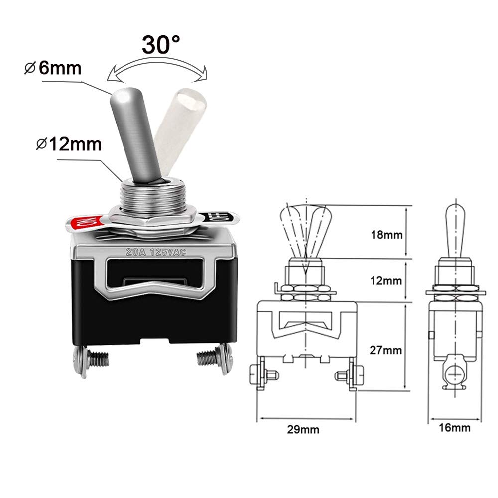 Interruttori A Levetta Auto - 8 Pezzi ON/OFF Per Cablaggio Fai Da Te - Foto 4