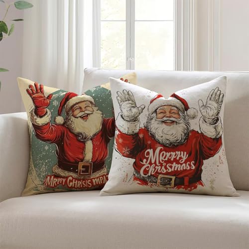 Housses de coussin extérieur imperméable 26x26 lot de 2 lin déperlant canapé