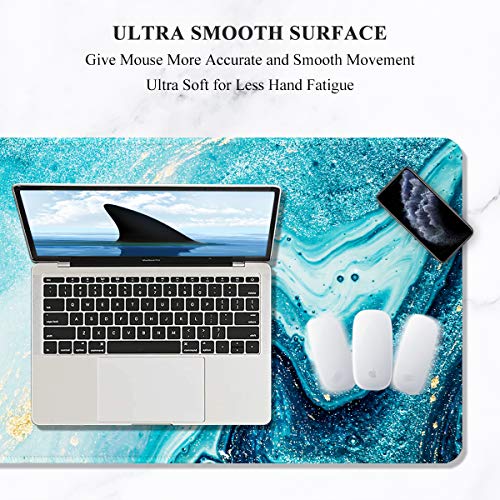 Image of Auhoahsil Large Gaming Mouse Pad, XXL 35.4 x 15.7 in Office Desk Mat, Green