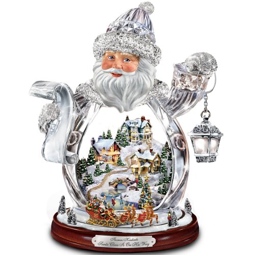 The Bradford Exchange Thomas Kinkade Santa Claus Tabletop Crystal Figurine: Santa Claus is On His Way