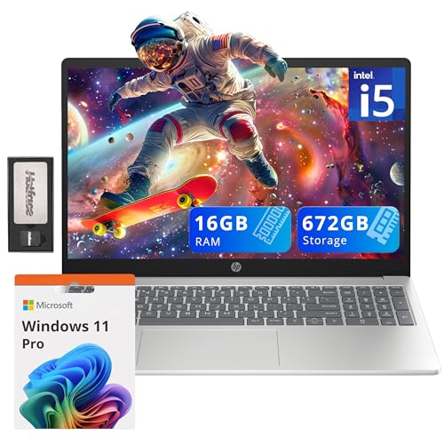Image of HP Pavilion 15.6 inch FHD IPS Anti-Glare Laptop, Intel i5-1235U, 16GB RAM, 672GB Storage(512GB SSD + 160GB Docking Station Set), Iris Xe Graphics, Num Pad, HD Webcam, Wi-Fi 6, Windows 11 Pro, Silver