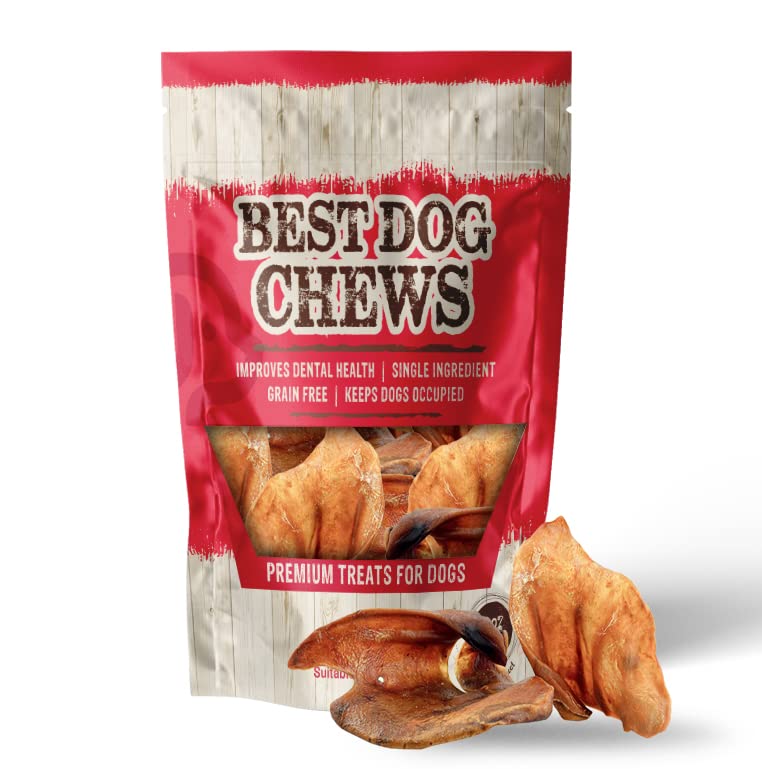 Pig Ears for Dogs 100% Natural Healthy & Pure Pork Ear is Easily Digestible with No Added Colorings, Chemicals Rawhide & Odor Free Dog Treats All Breed Sizes – Jumbo Size (6 Count) Pig Ears for Dogs 100% Natural Healthy & Pure Pork Ear is Easily Digestible with No Added Colorings, Chemicals Rawhide & Odor Free Dog Treats All Breed Sizes – Jumbo Size (6 Count)