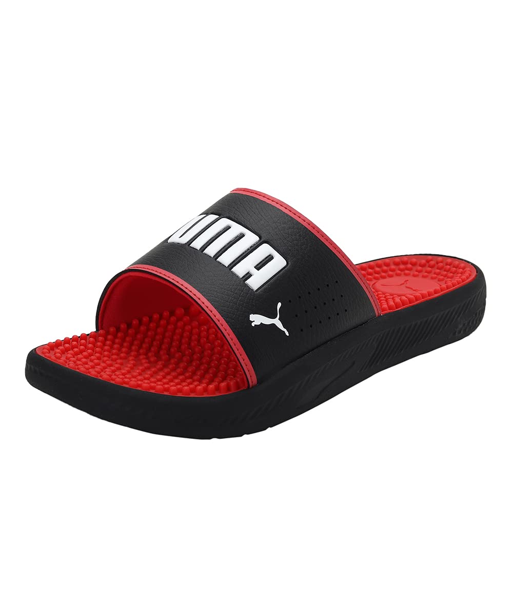 Puma Mens Softride Slide Massage Black White-High Risk Red 7 Kids UK (38306203) (B096XWWN95) Amazon Price History, Amazon Price Tracker