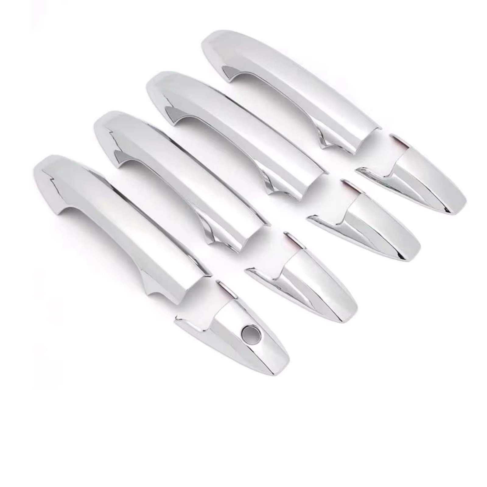 Jjrfvbgt Chrome Silver Door Handle Trim Compatible With Acura For Tsx 2005 2006 2007 2008 2009 Glossy Black Carbon Fiber Silver Car Exterior Door Handle Housing(Chrome Silver)