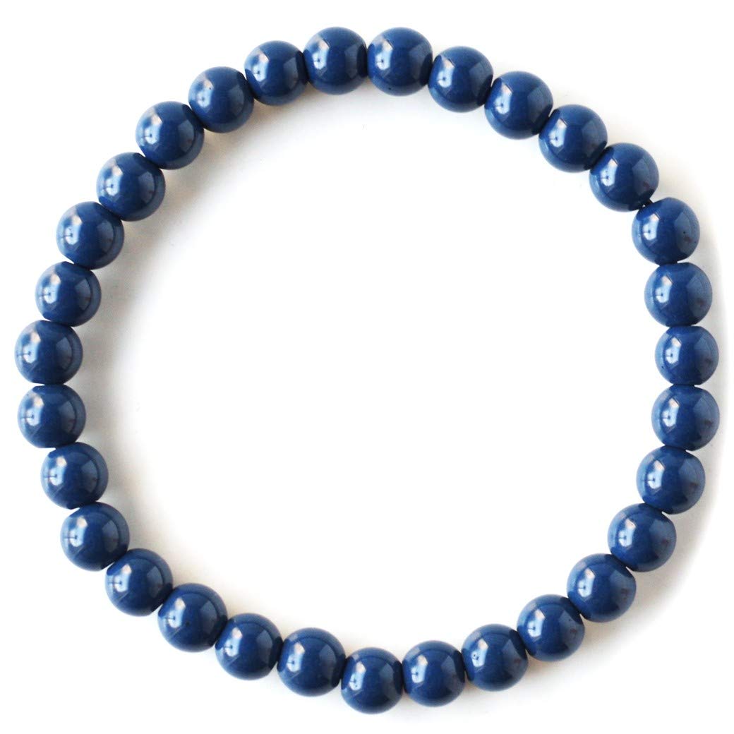 Amazon | [GOLD STONE] 北投石 ブレスレット 6mm 青色 台湾産 マイナス