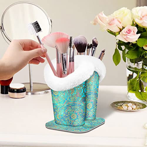 Image of FINTIE Plush Lined Double Eyeglasses Holder with Magnetic Base, Glasses Stand Case Organizer for Desk, Nightstand, Office