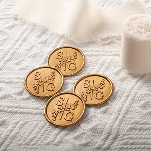 STAMTECH Custom Wax Seal Stickers - Personalized Self-Adhesive Wax Seal Stickers Add a Touch of Elegance to Your Invitations Perfect for Weddings and Special Occasions