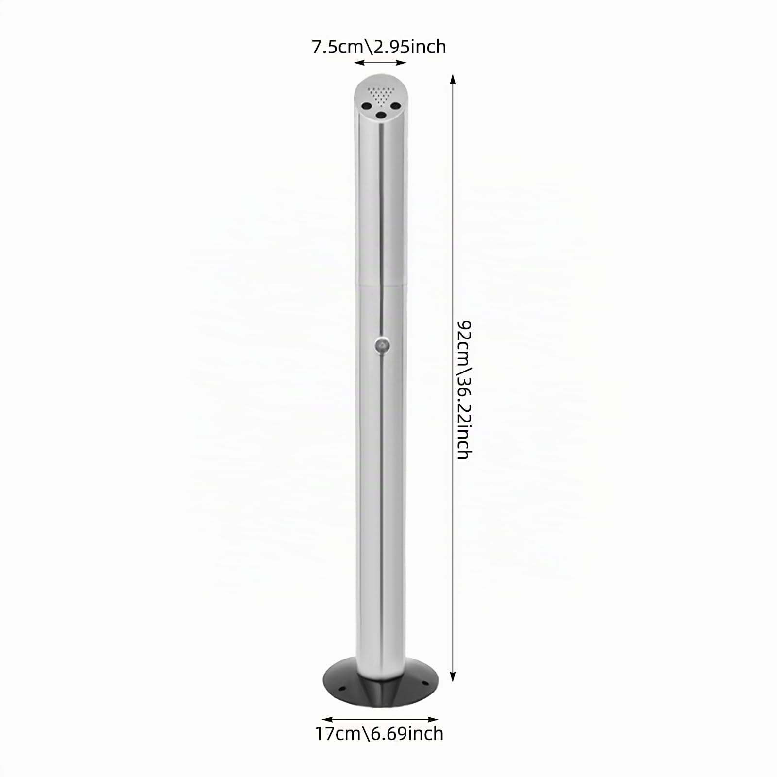 Posacenere da Terra per Esterni, Portacenere Verticale in Acciaio Inox per Pub, Hotel, Ristorante, Giardino, Ufficio, Terrazza, 17x92 cm